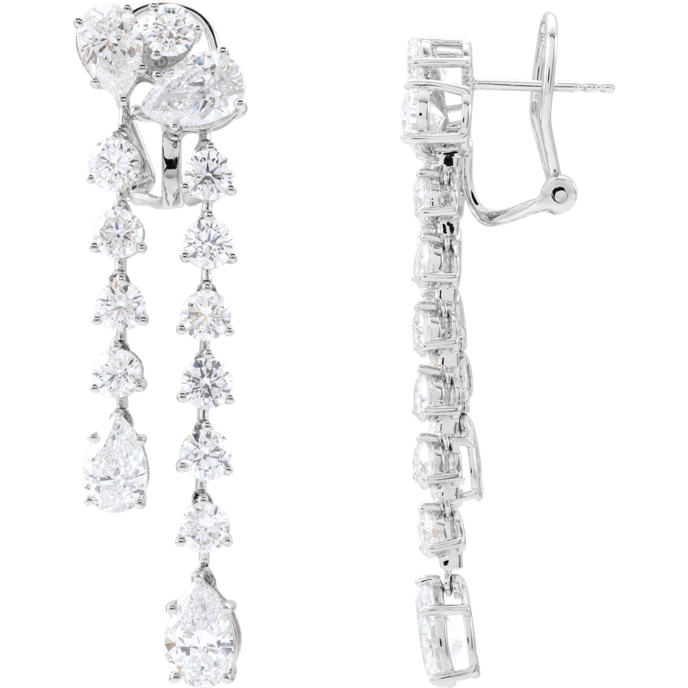 14K White Gold 9 1/2 CTW Lab-Grown Diamond Dangle Earrings