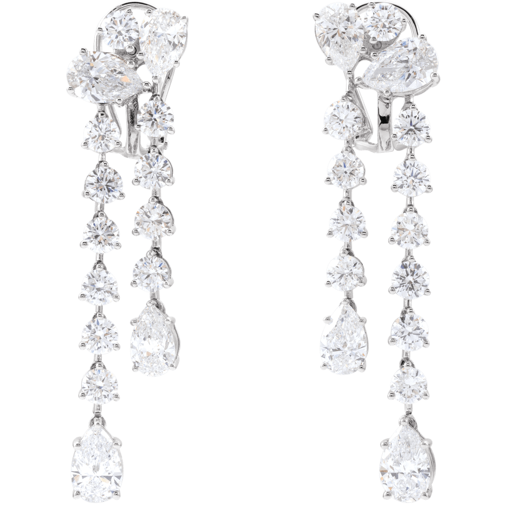 14K White Gold 9 1/2 CTW Lab-Grown Diamond Dangle Earrings