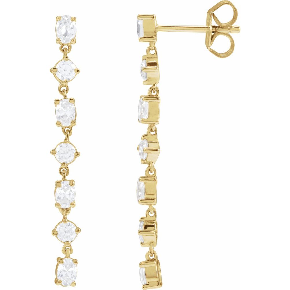 1 1/5 CT Lab-Grown Diamond Dangle Earrings in 14K Yellow Gold