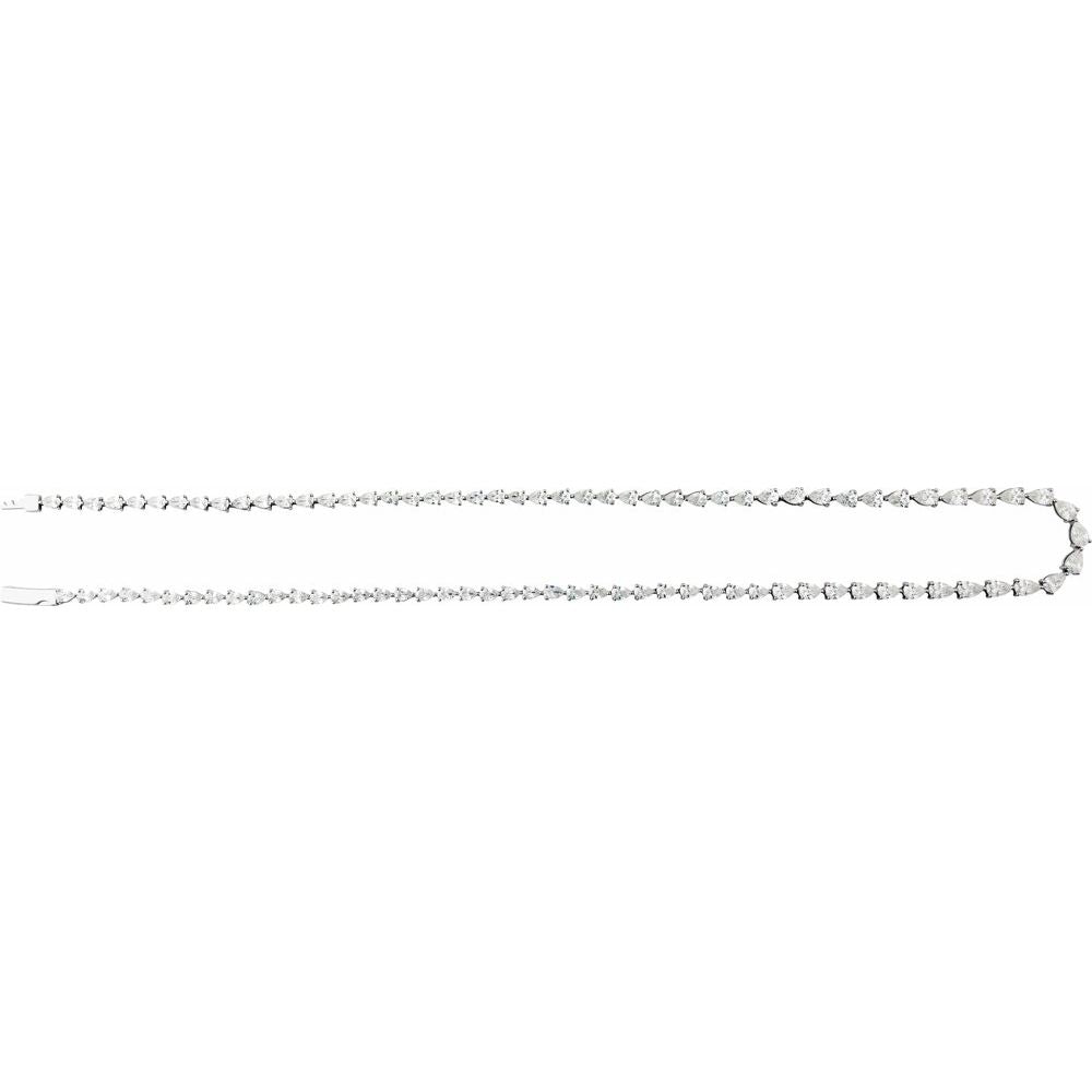 10 CT Lab-Grown Pear Diamond Line Necklace in 14K White Gold