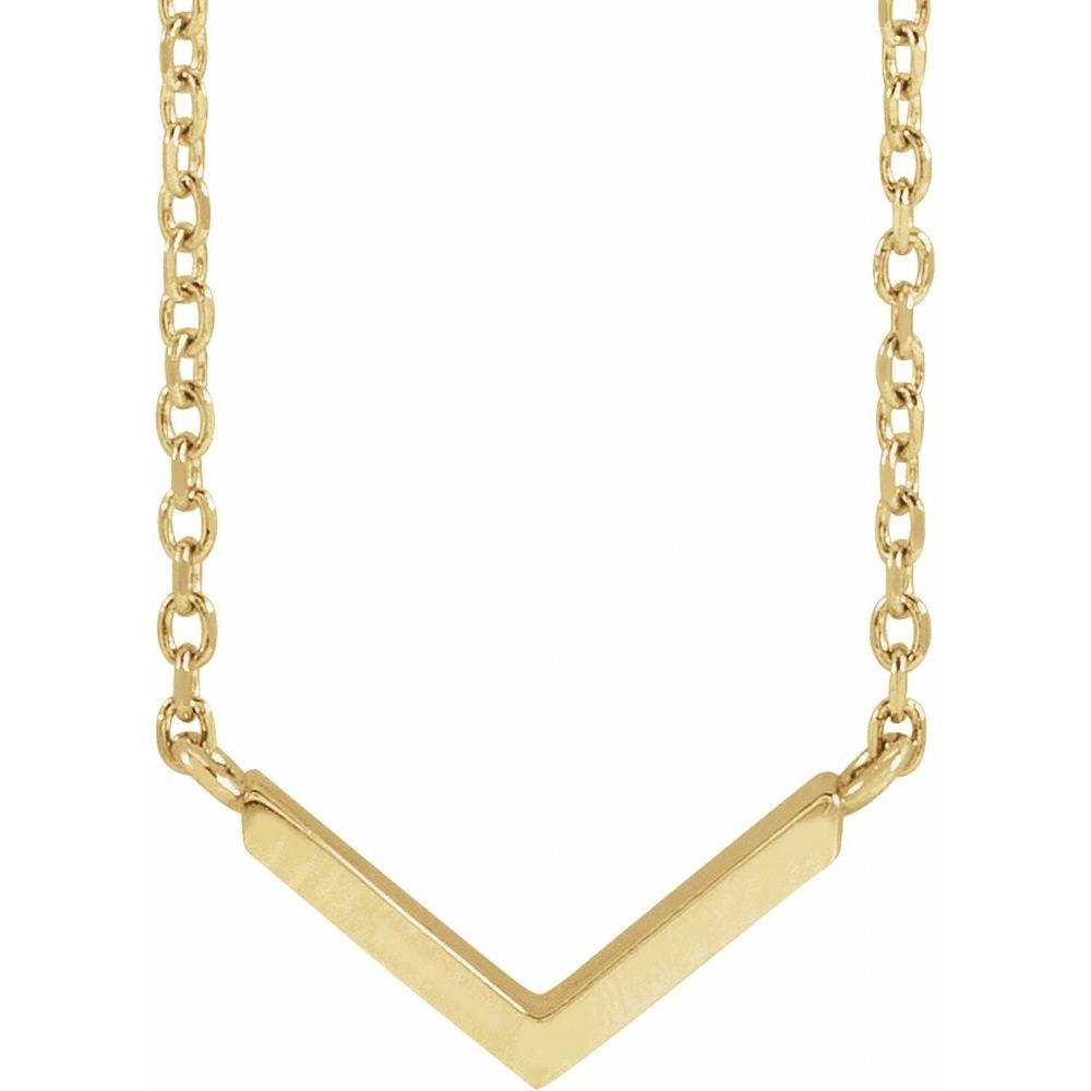Minimalist V 16" Necklace in 14K Yellow Gold