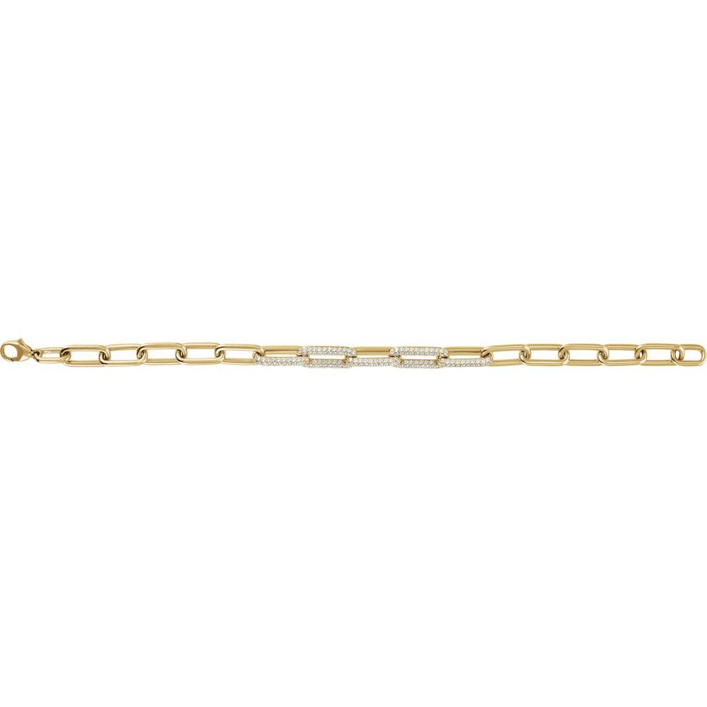 1 1/2 CT Lab-Grown Diamond Paperclip Bracelet in 14K Yellow Gold