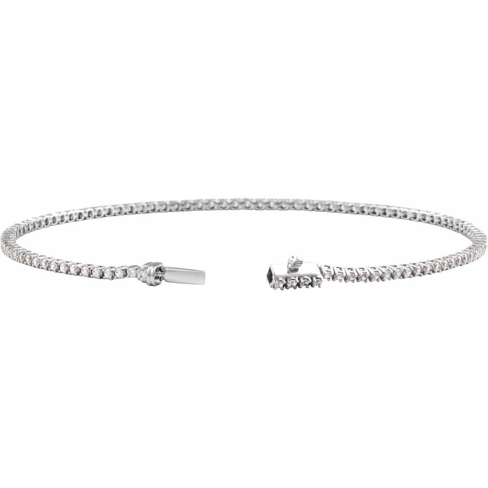 14K White Gold 1 CTW Lab-Grown Diamond Tennis Bracelet