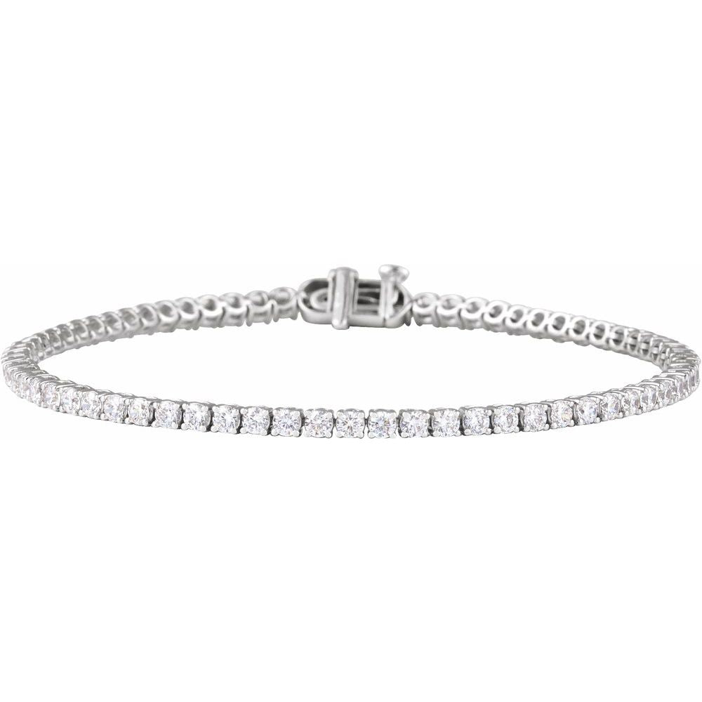 14K White Gold 3 CTW Lab-Grown Diamond Tennis Bracelet