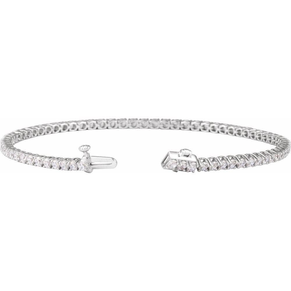 14K White Gold 3 CTW Lab-Grown Diamond Tennis Bracelet