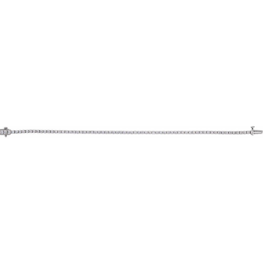 14K White Gold 3 CTW Lab-Grown Diamond Tennis Bracelet