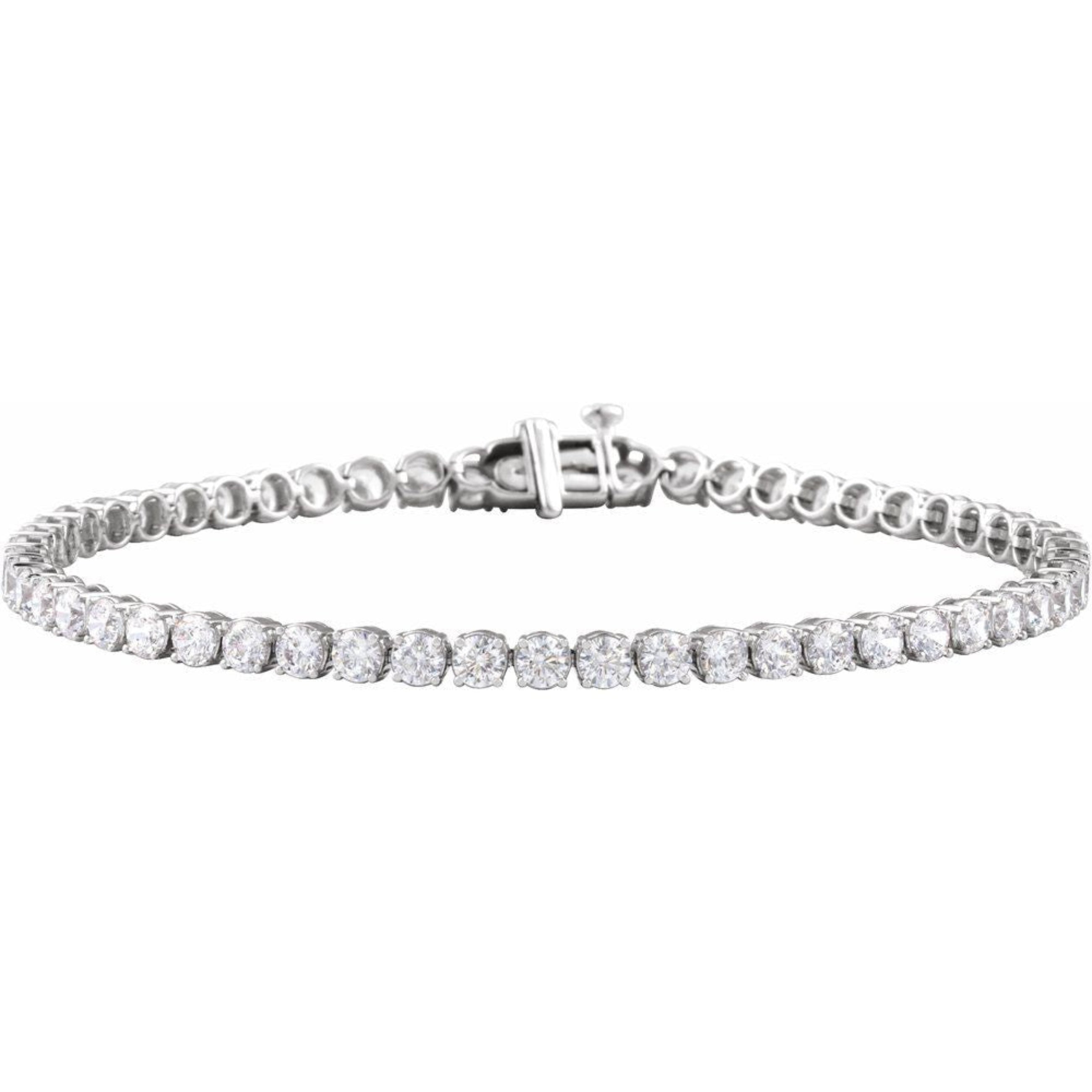 14K White Gold 5 CTW Lab-Grown Diamond Tennis Bracelet