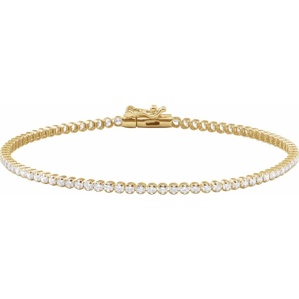 1 5/8 CT Natural Diamond Line Bracelet in 14K Yellow Gold