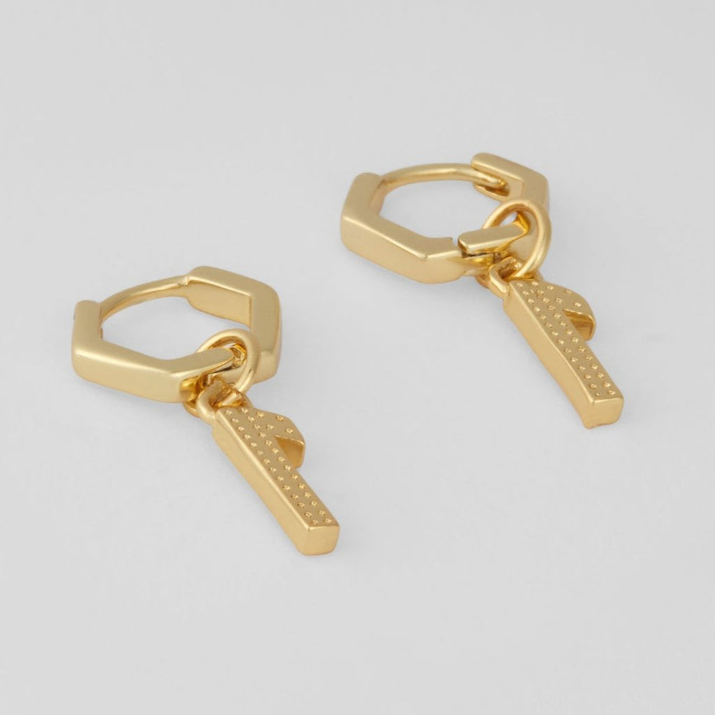 Lucky Numbers Gold-Filled Huggies