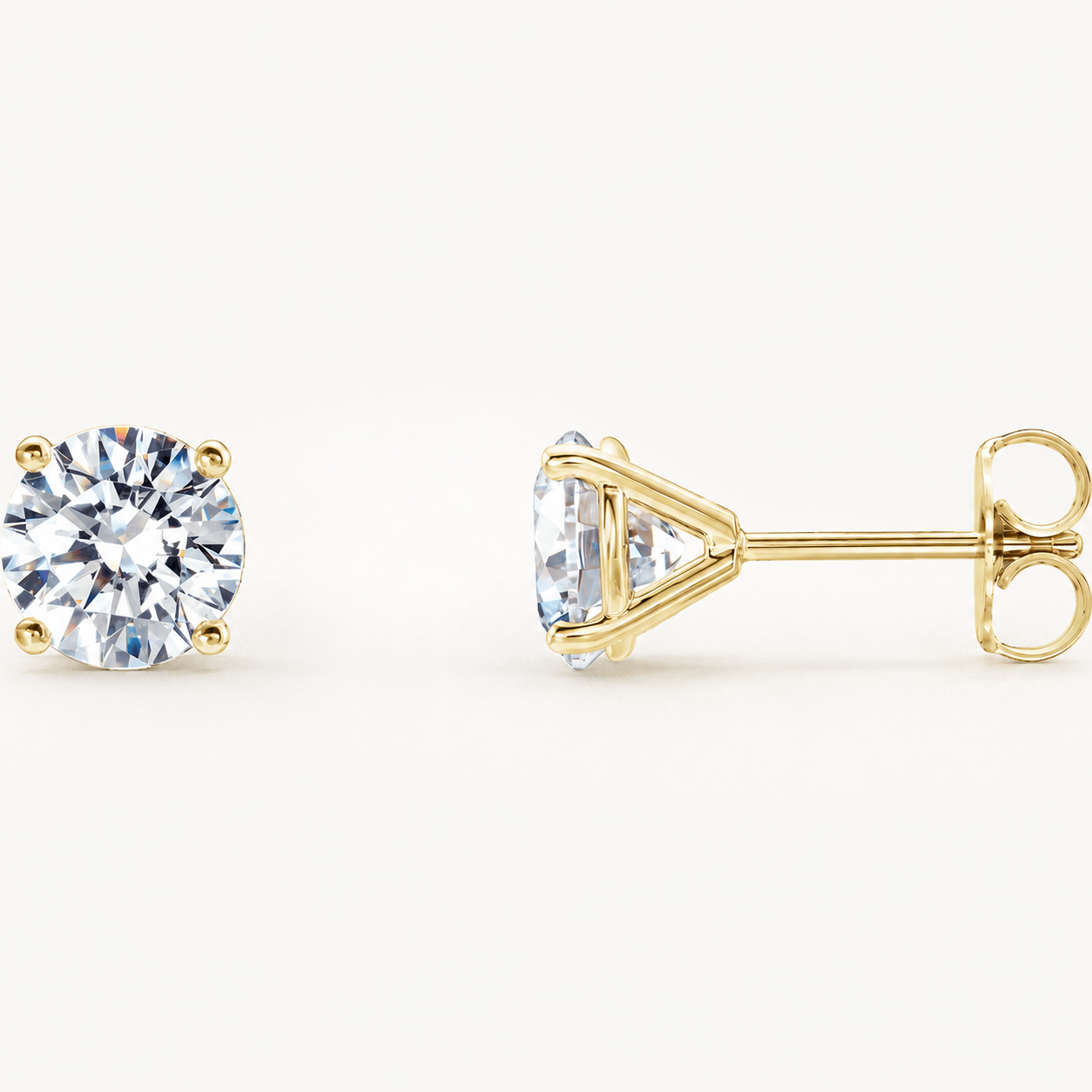 14K Yellow Gold 1 1/2 CTW Lab-Grown Diamond 4-Prong Stud Earrings