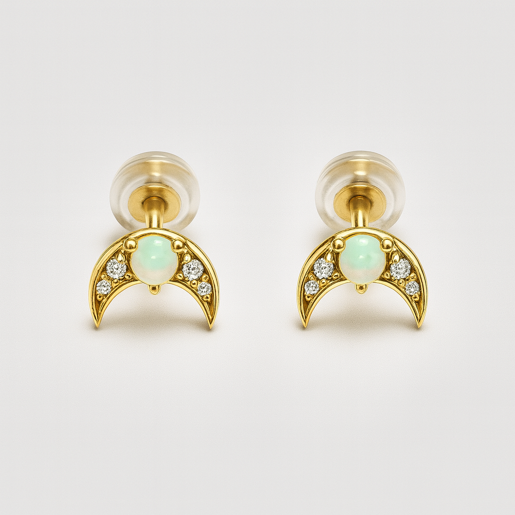 The Deveraux Crescent Studs