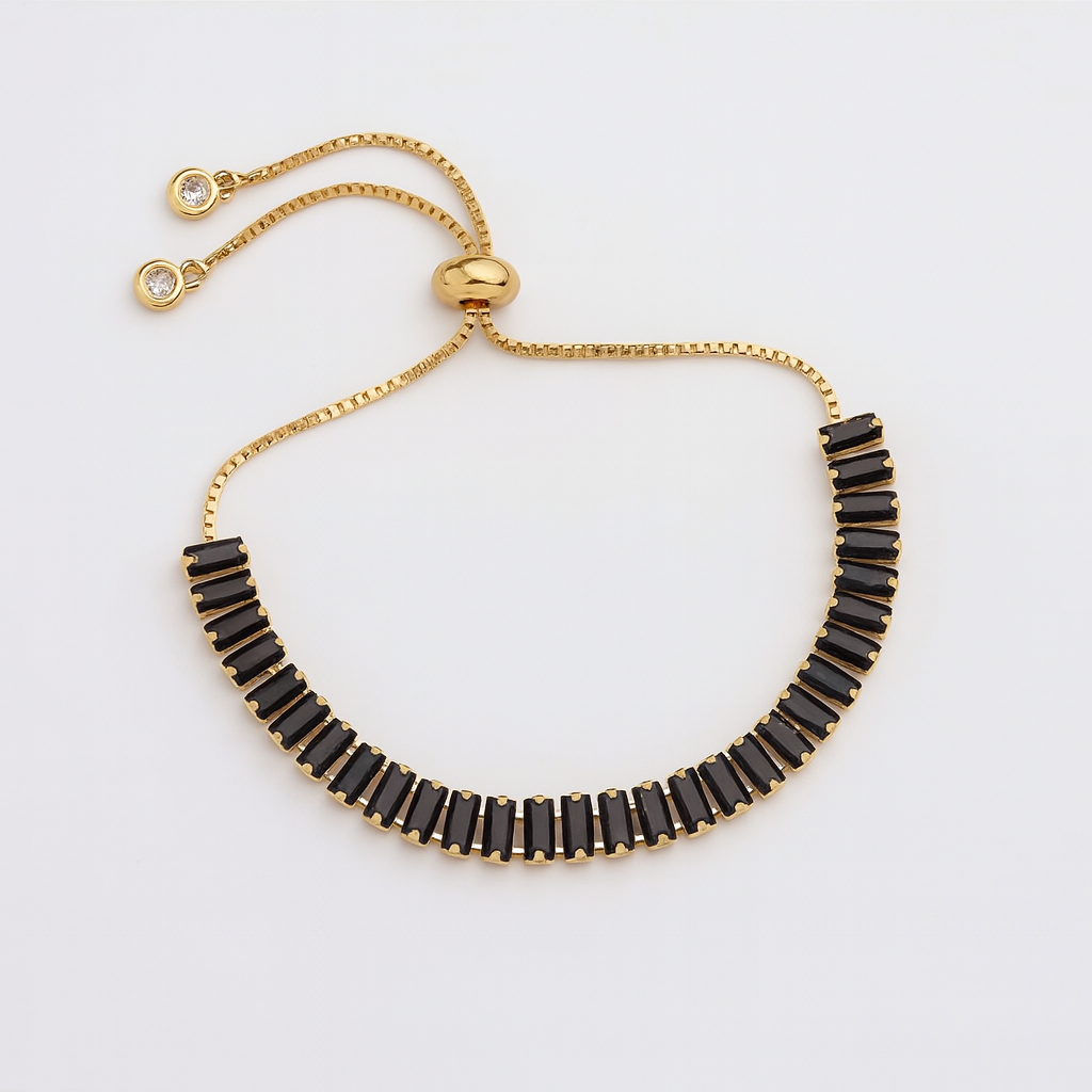 Black CZ Adjustable Bracelet