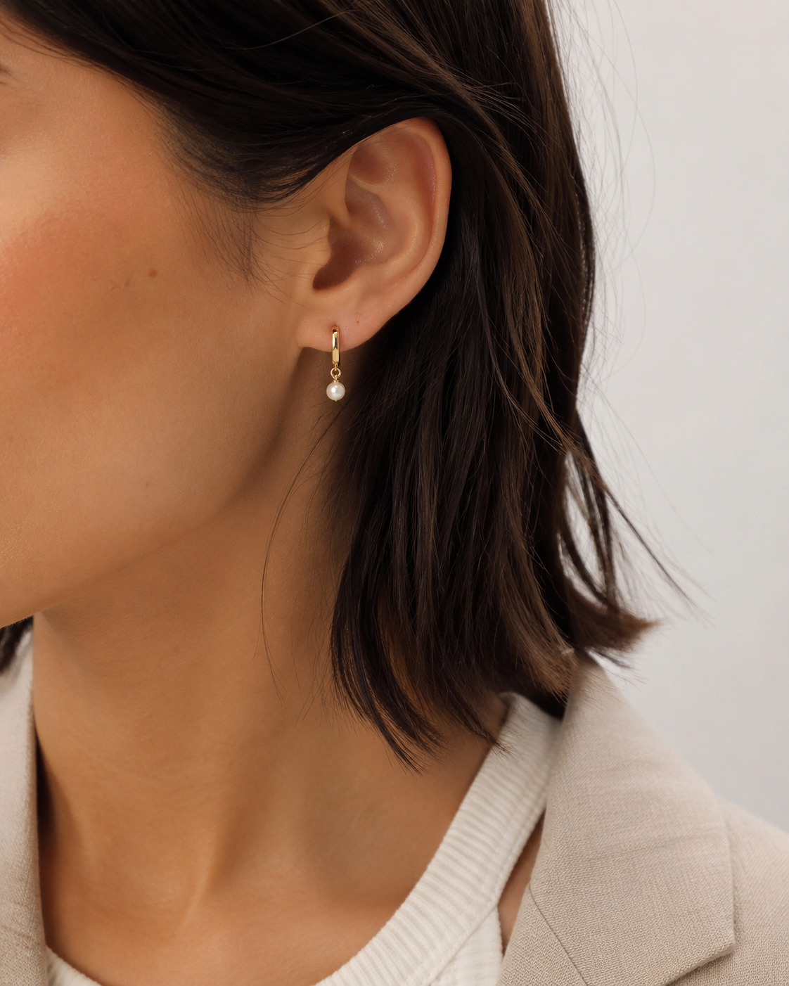 Cultured Seed Pearl Hoop Earrings in 14K Yellow Gold