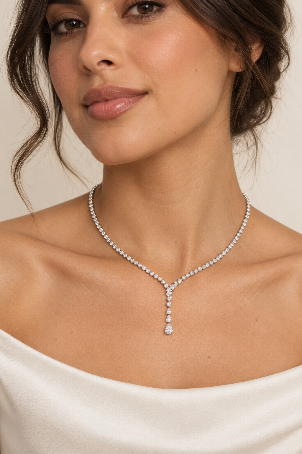 5 1/2 CT Lab-Grown Diamond 16 1/2" Necklace in 14K White Gold