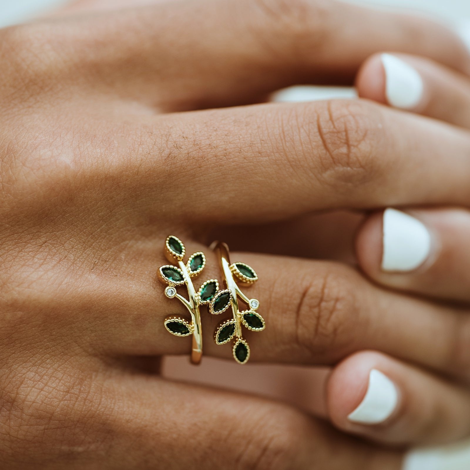 Olive Leaf Adjustable Ring