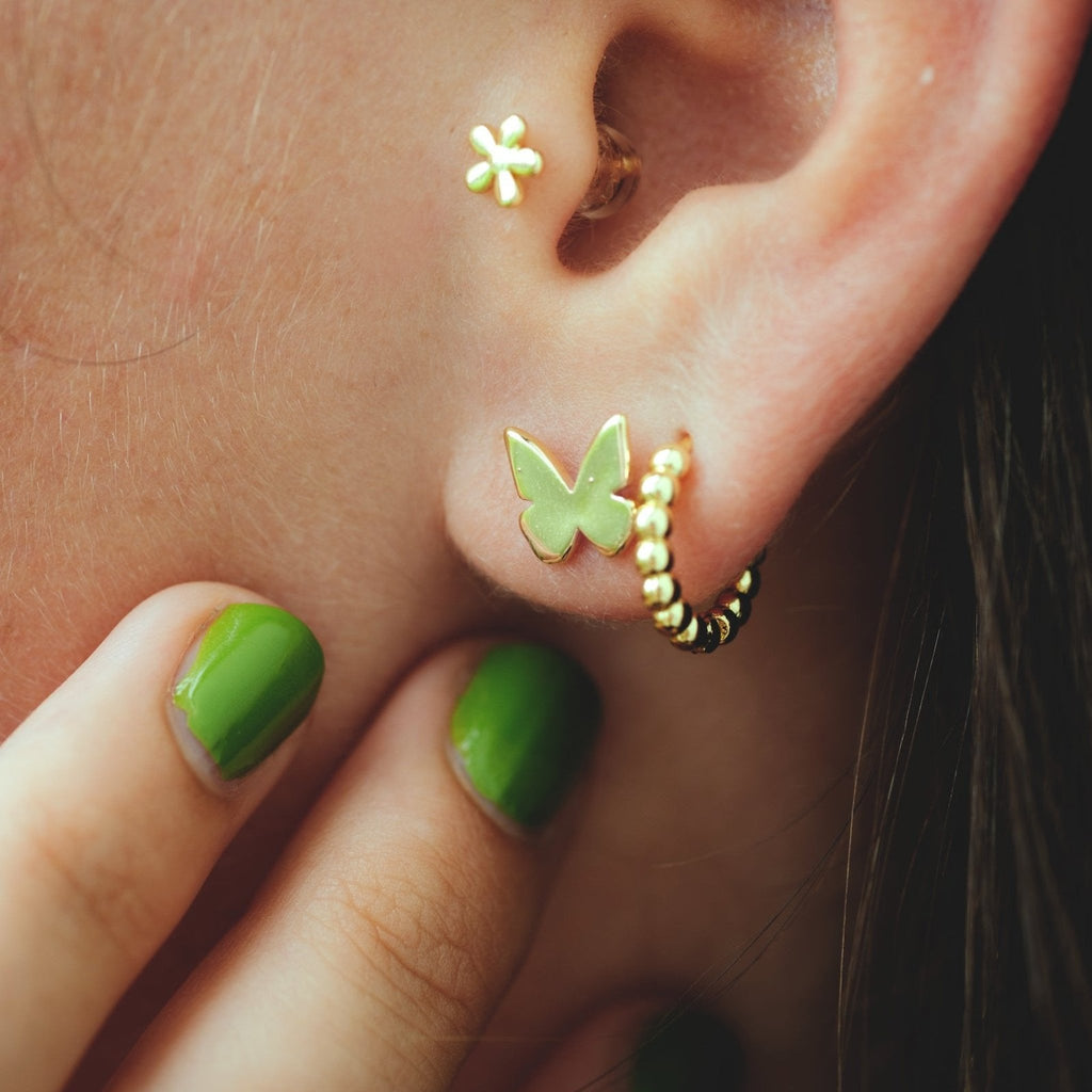 Golden Butterfly Studs