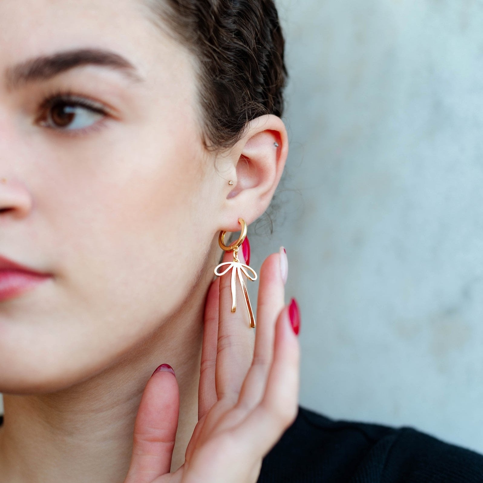 Mama's Golden Bow Earrings