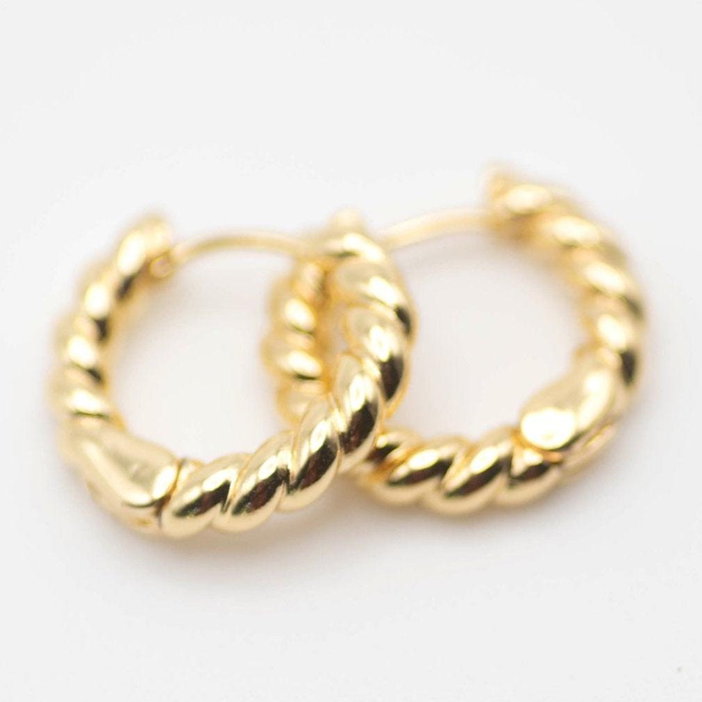 Golden Twist Hoops