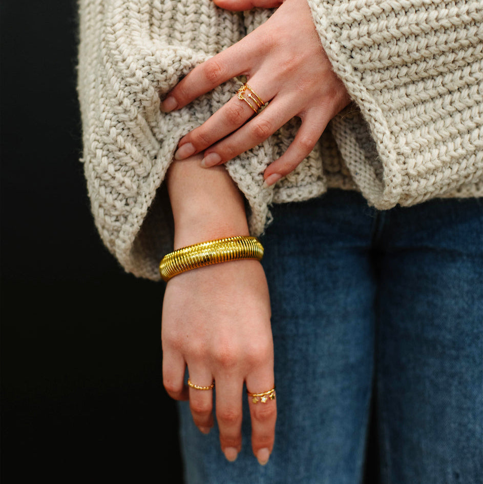 Golden Ripple Cuff