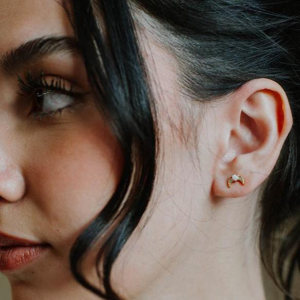 The Deveraux Crescent Studs