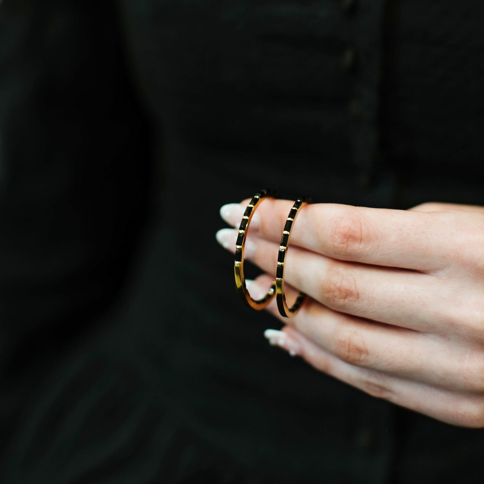 Noir Luxe Hoops
