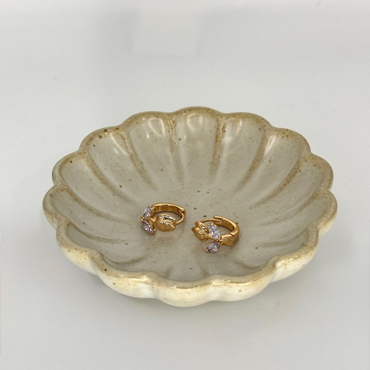 Tulip Rose Gold CZ Huggies