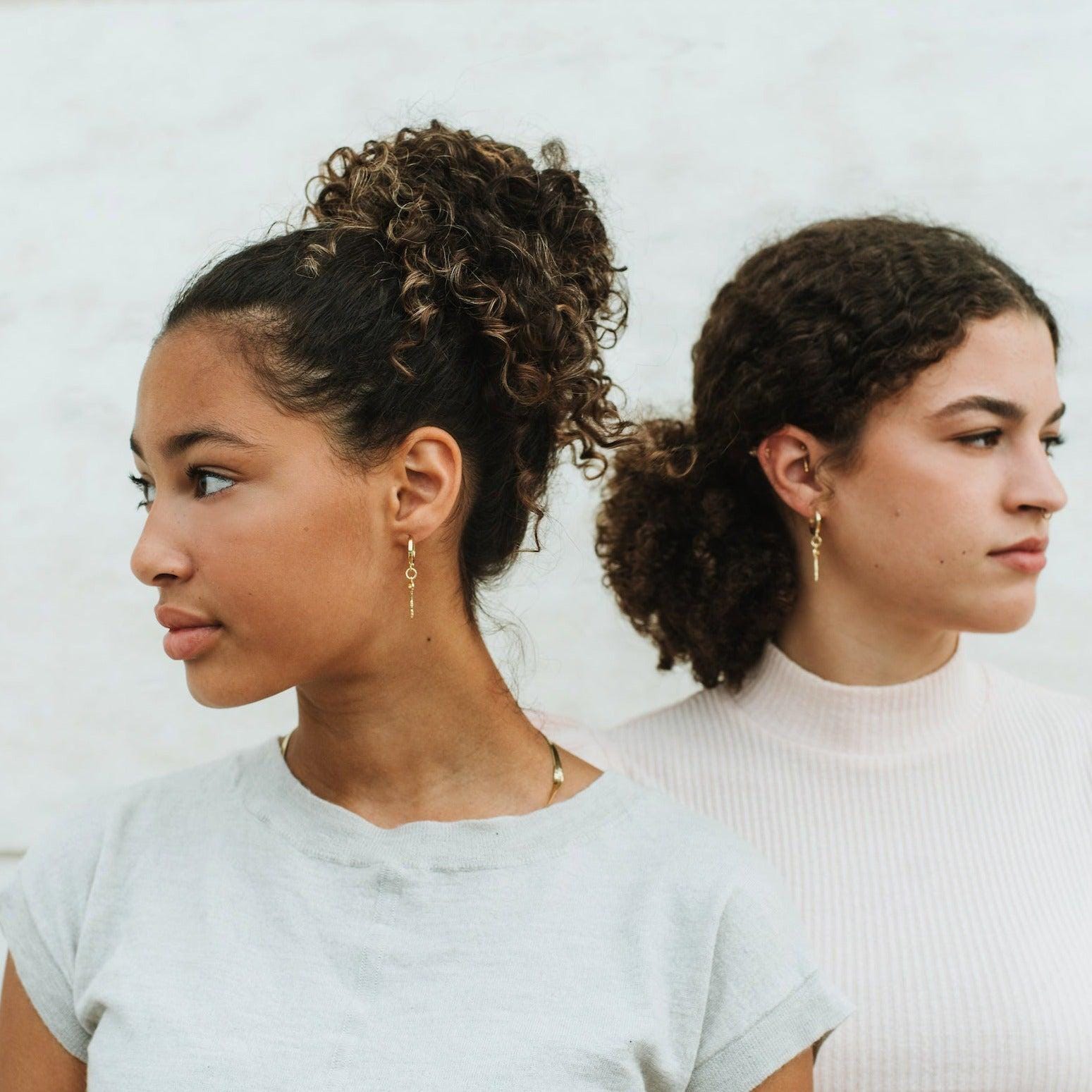 Gold-Filled Key Hoop Earrings: Dainty Huggies, Minimalist Jewelry