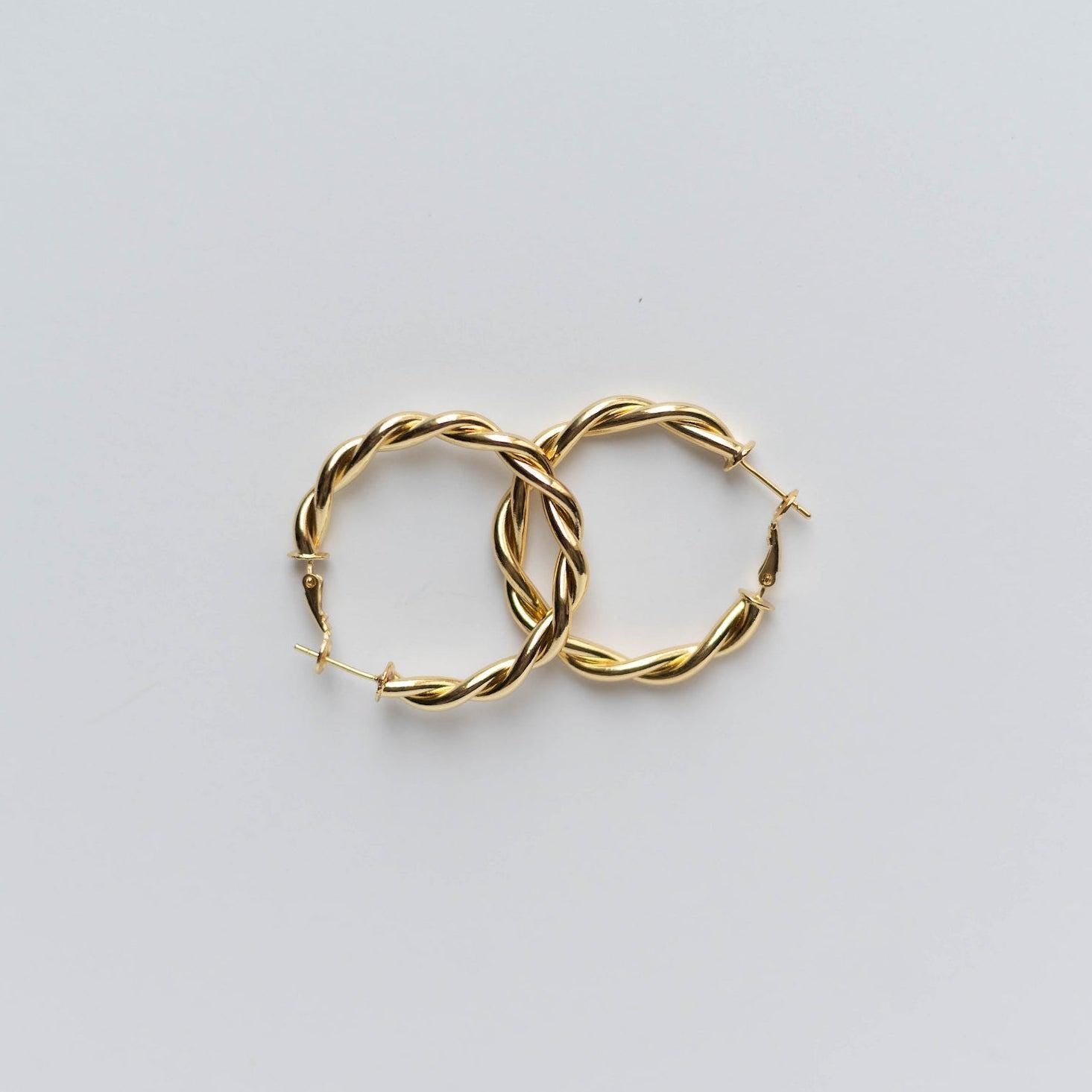 Gold Twist Hoops, Gold Twisted Hoop Earrings, Gold Filled Hoops, Everyday Gold Hoops, Braided Hoops, Classic Gold Hoop Earrings
