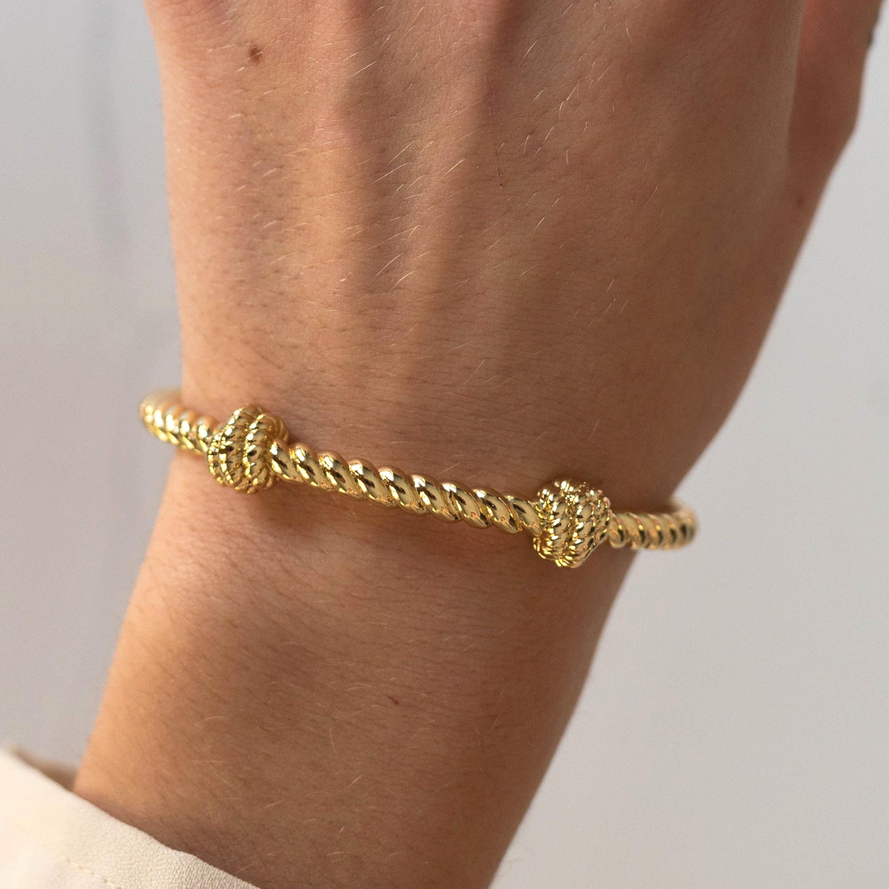 Twist Cuff Bracelet, Gold Filled Cuff Bracelet, Gold Stacking Cuff, Gold Knot Bracelet, Minimalist Gold Cuff, Hypoallergenic Gold Bracelet
