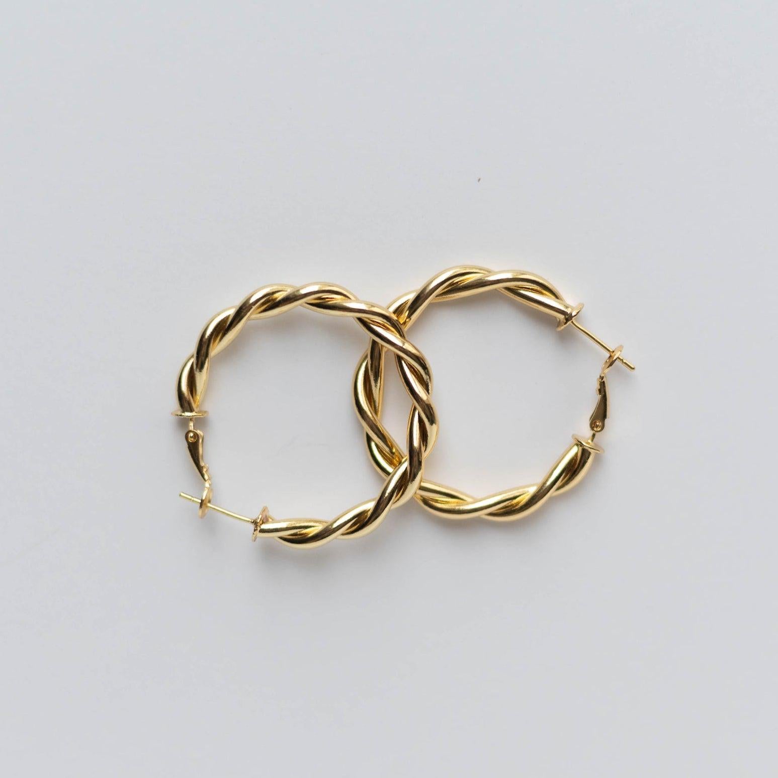 Gold Twist Hoops, Gold Twisted Hoop Earrings, Gold Filled Hoops, Everyday Gold Hoops, Braided Hoops, Classic Gold Hoop Earrings