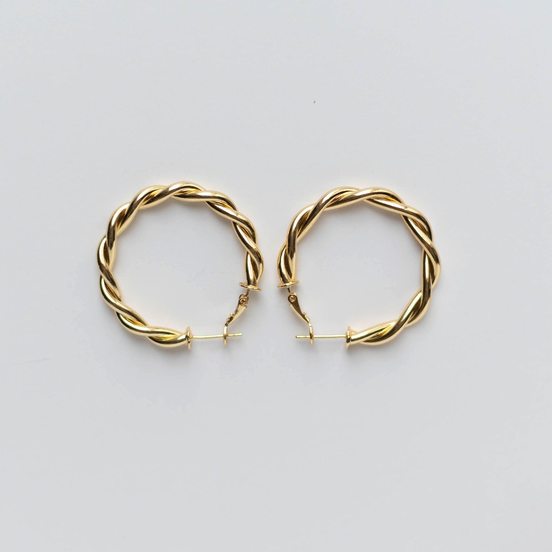 Gold Twist Hoops, Gold Twisted Hoop Earrings, Gold Filled Hoops, Everyday Gold Hoops, Braided Hoops, Classic Gold Hoop Earrings