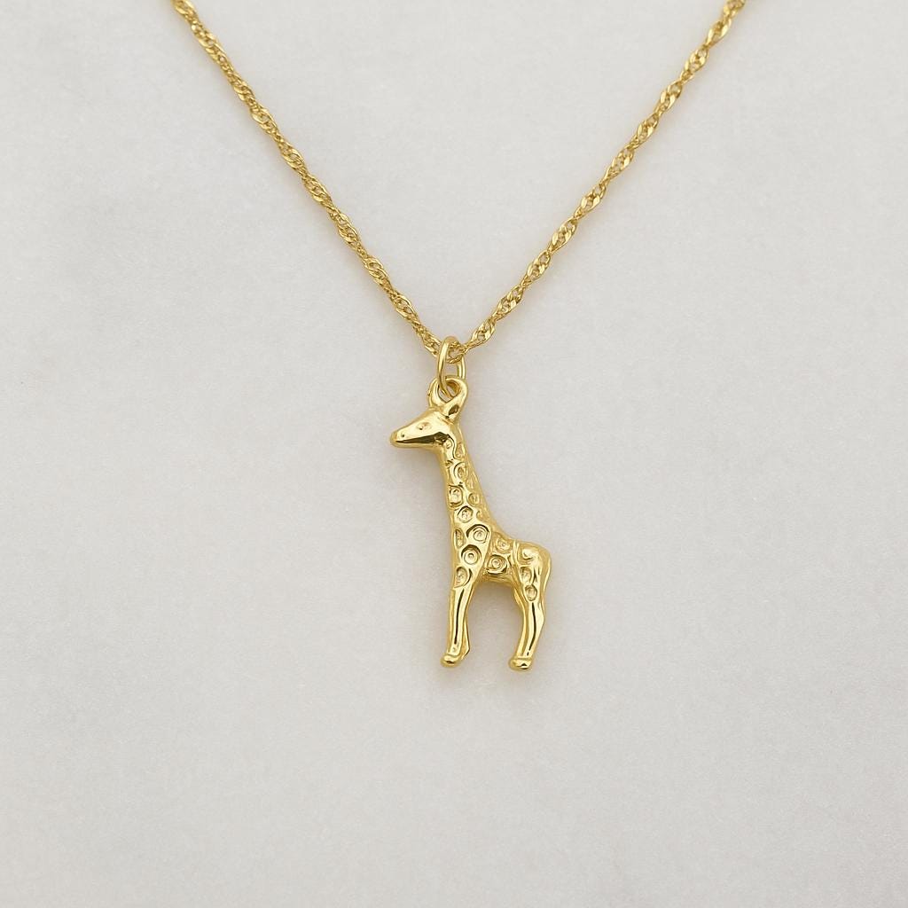Giraffe Necklace, Giraffe Lover Gift, Giraffe Jewelry, Gold Filled Animal Necklace, Safari Animal Gift, Safari Necklace, Giraffe Pendant