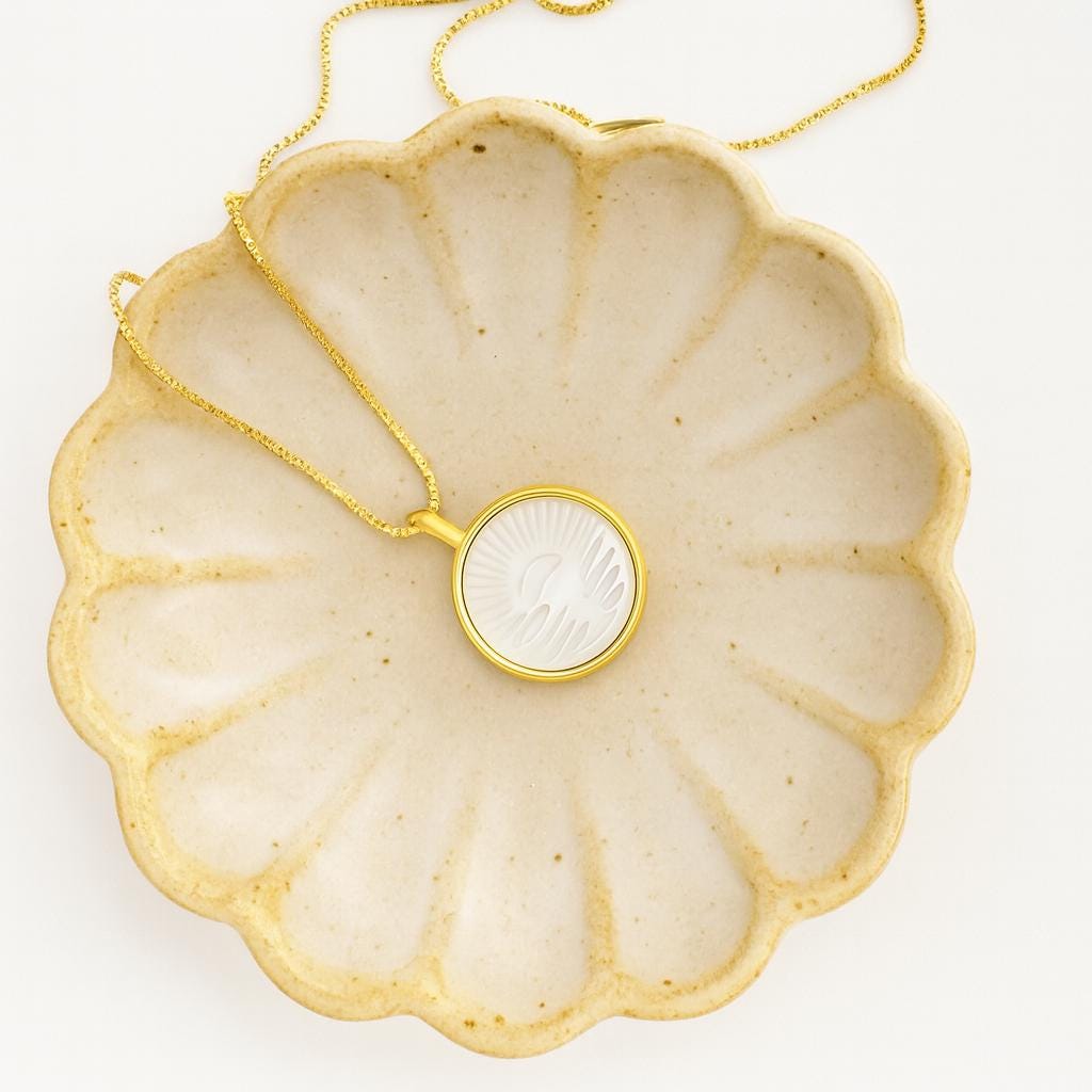 Sunset Necklace, Sunrise Necklace, Pearl Gold Filled Necklace, Pearl Circle Pendant Necklace, Morning Necklace, Circle Pendant Gold Necklace