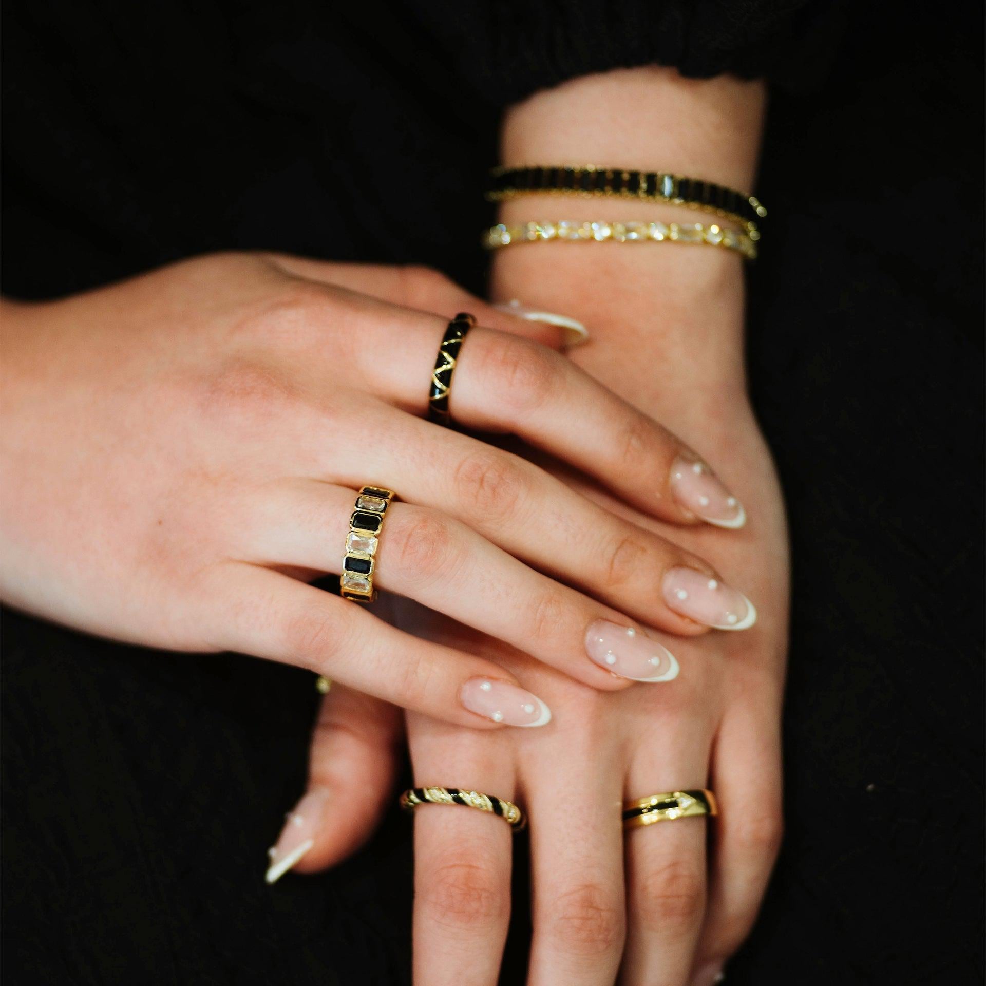 Black Cz Adjustable Bracelet